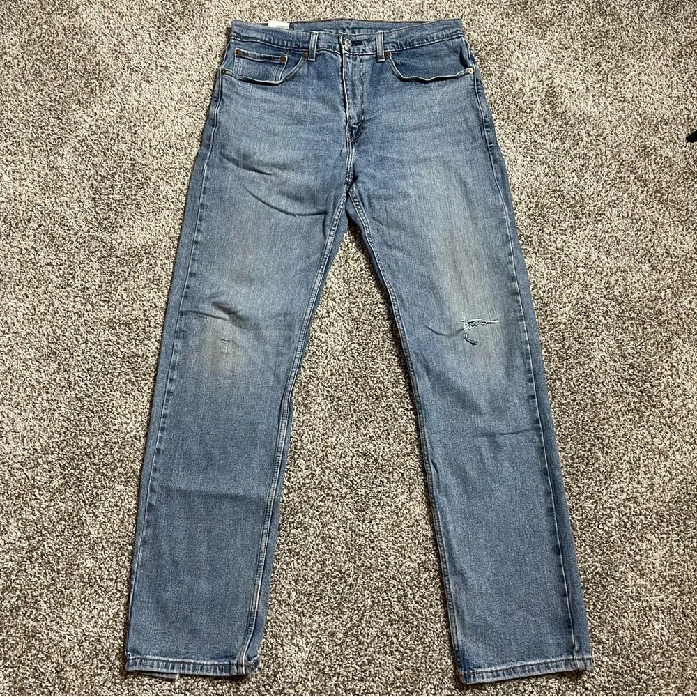 Levi's 505 Regular Fit Straight Leg Stretch Jeans Light Wash Men's 34x34